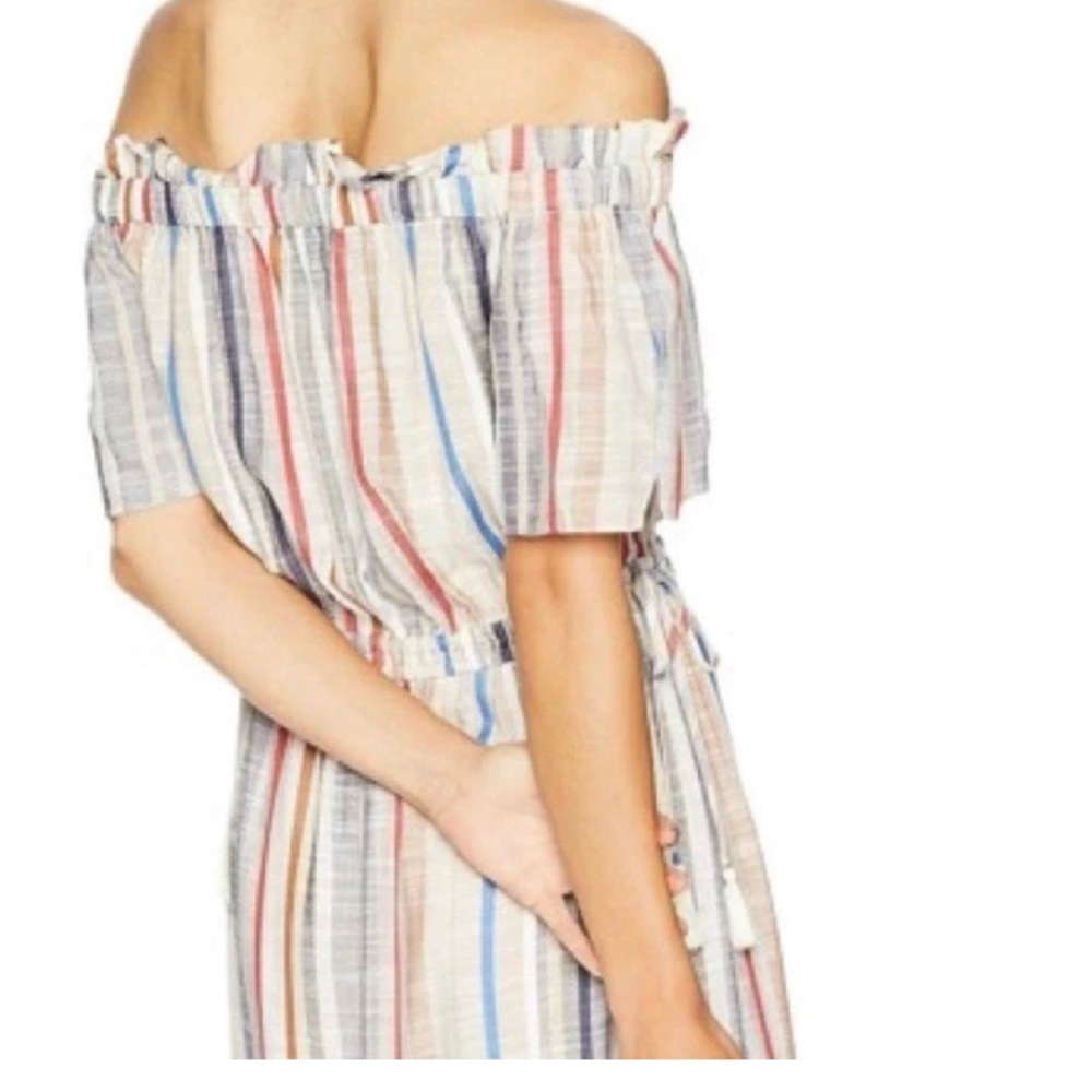1. State Off-The-Shoulder Stripe Boho Spring Maxi Dress Size Large - Picture 3 of 6